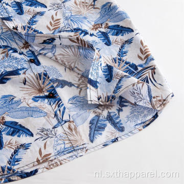 Hawaiiaans casual zomeroverhemd met korte mouwen en print voor heren